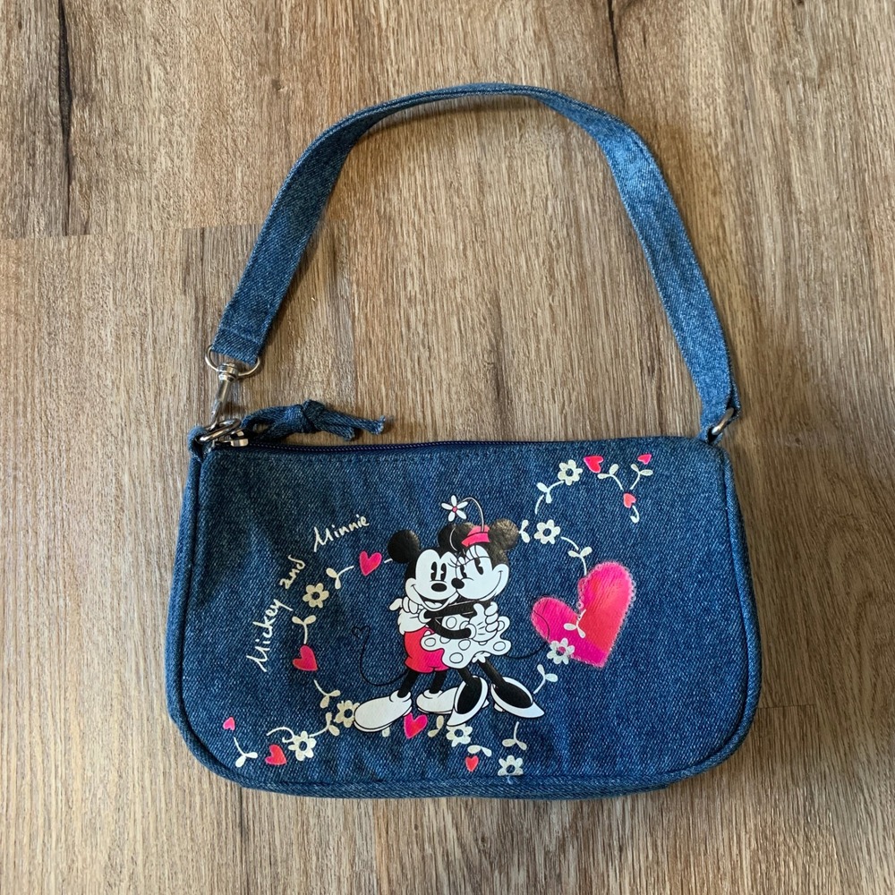 Vintage y2k Disney Mickey and Minnie Mouse denim shoulder bag